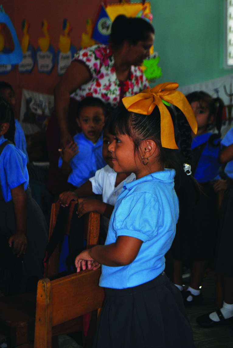 Young girl student in a classroom